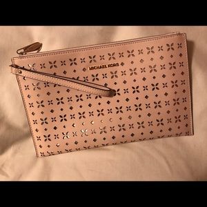 Michael Kors Floral Cut Out Zip Clutch